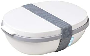 Mepal, קופסת צמד-ארוחת צמד עם שני תאים לאחסון מזון, בתוספת תיבת מיני ניתנת לניתוק, ניידת, BPA חינם, נורדי לבן, מחזיקה 1425 מל | 48.2 גרם, ספירת 1